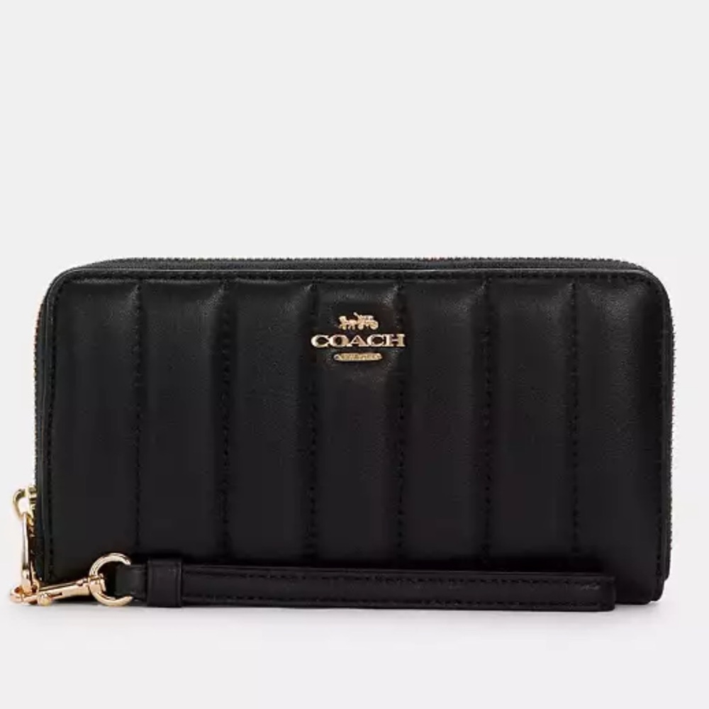 Coach Quilted Long Zip Around Wristlet Wallet NWT